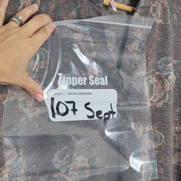 Cool Melon Brown Old Rose Floral V-Neck Cozy Casual High-Low Hem Tunic Size XL - Picture 11 of 11